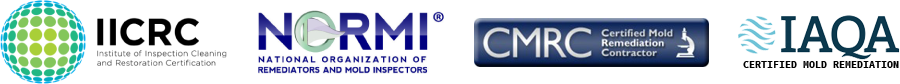 IICRC NORMI CMRC and IAQA logos